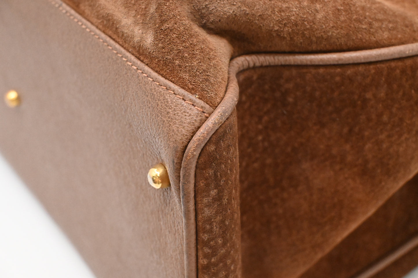 Gucci 2way Tote in Brown Suede Leather