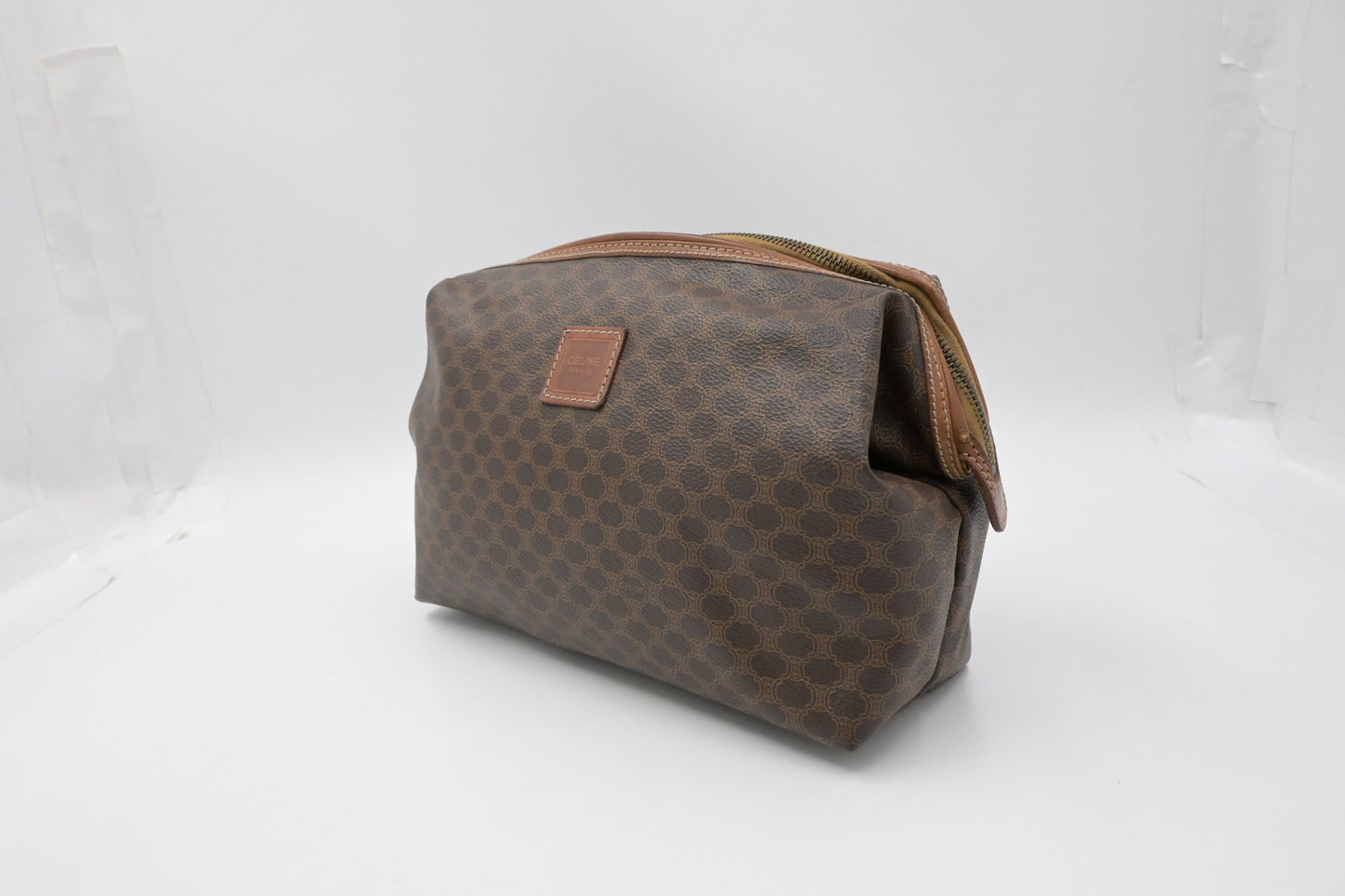 Celine Clutch in Brown Macadam Canvas