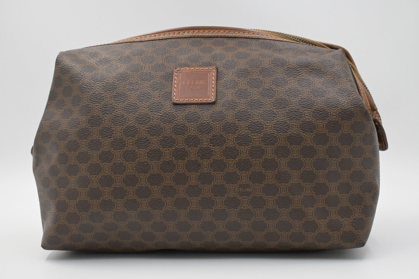 Celine Clutch in Brown Macadam Canvas