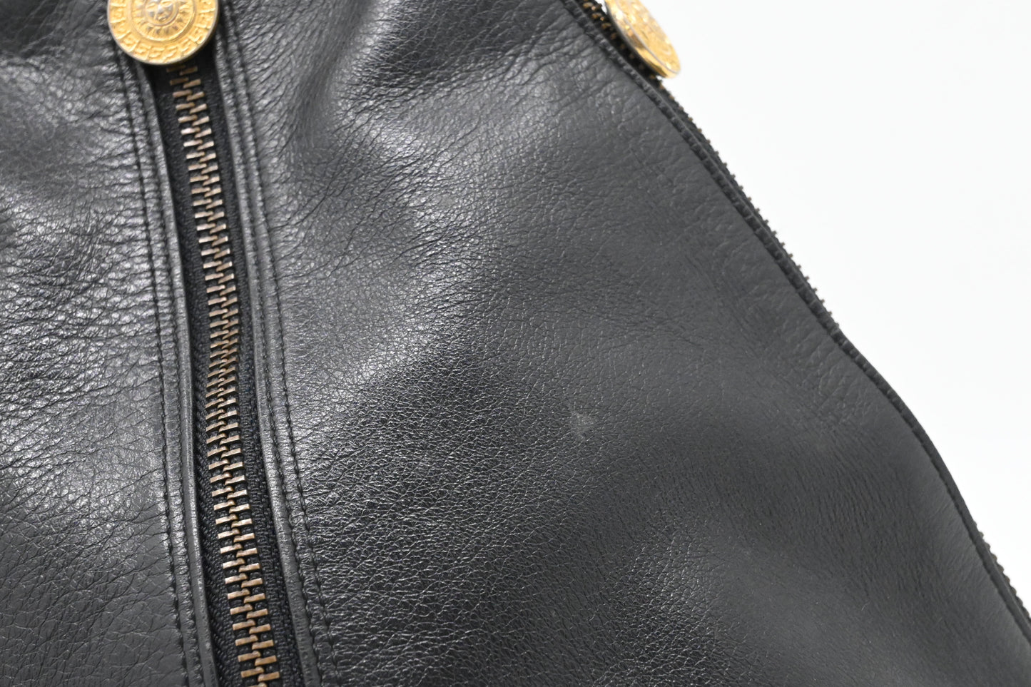 Versace Sling Shoulder Bag in Black Leather