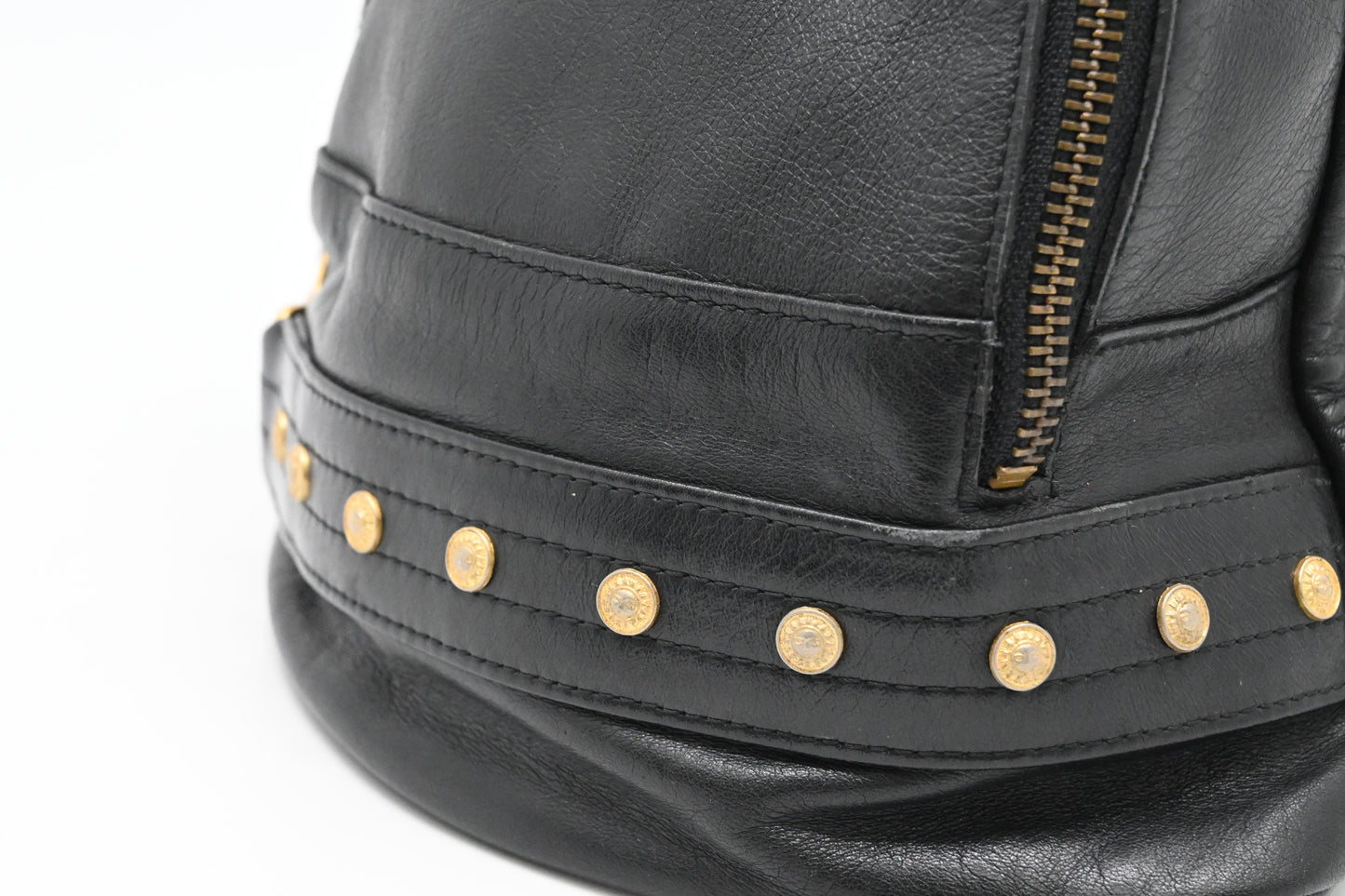 Versace Sling Shoulder Bag in Black Leather