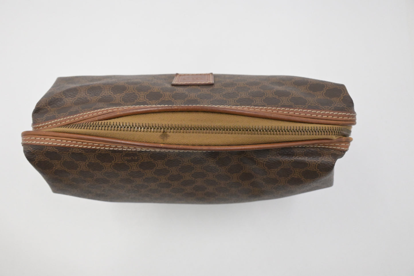 Celine Clutch in Brown Macadam Canvas