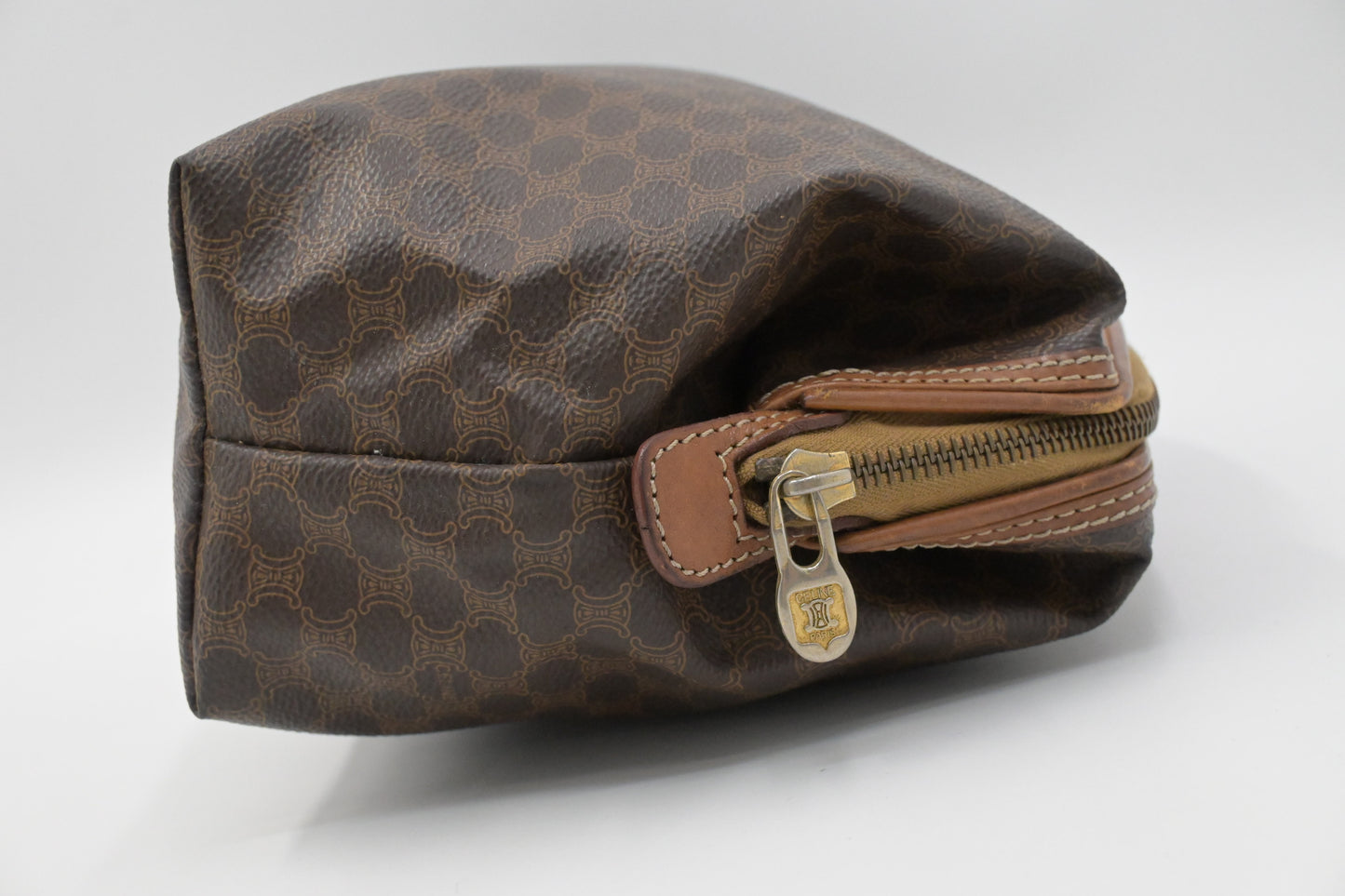 Celine Clutch in Brown Macadam Canvas