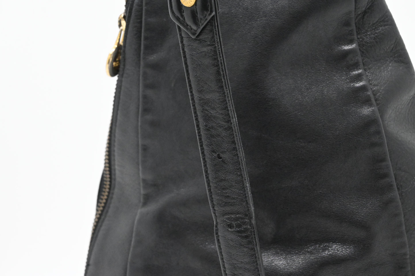 Versace Sling Shoulder Bag in Black Leather