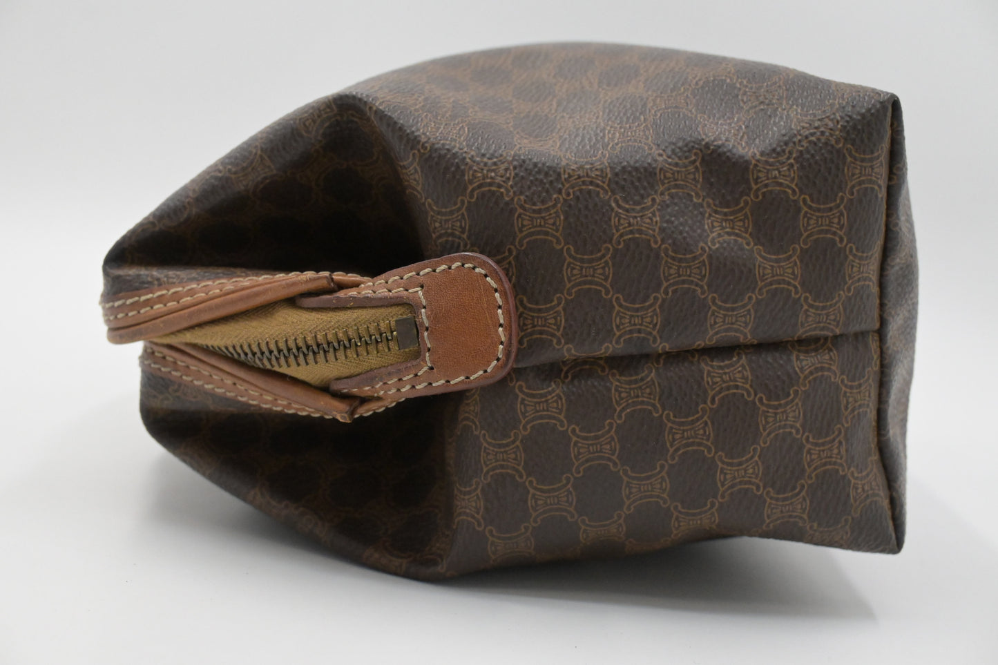 Celine Clutch in Brown Macadam Canvas