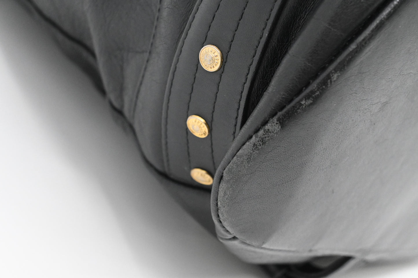 Versace Sling Shoulder Bag in Black Leather