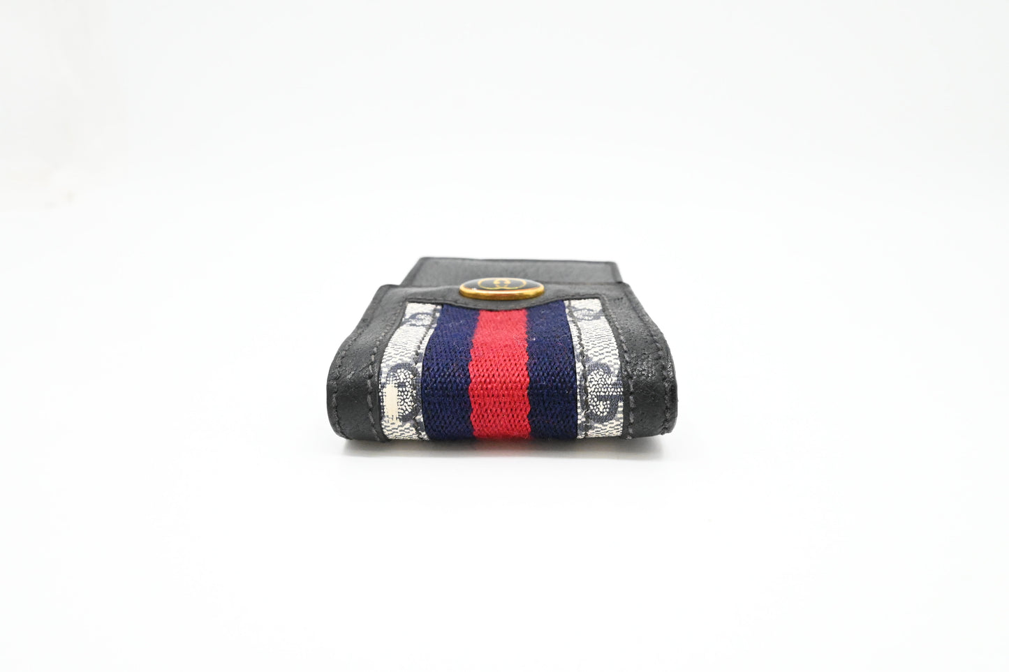 Gucci Cigarette Case in Navy Blue Canvas and Leather