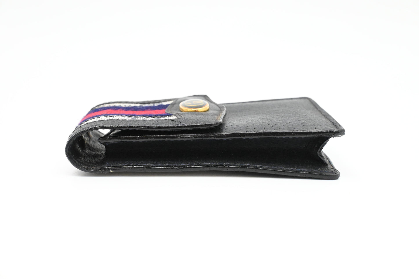 Gucci Cigarette Case in Navy Blue Canvas and Leather