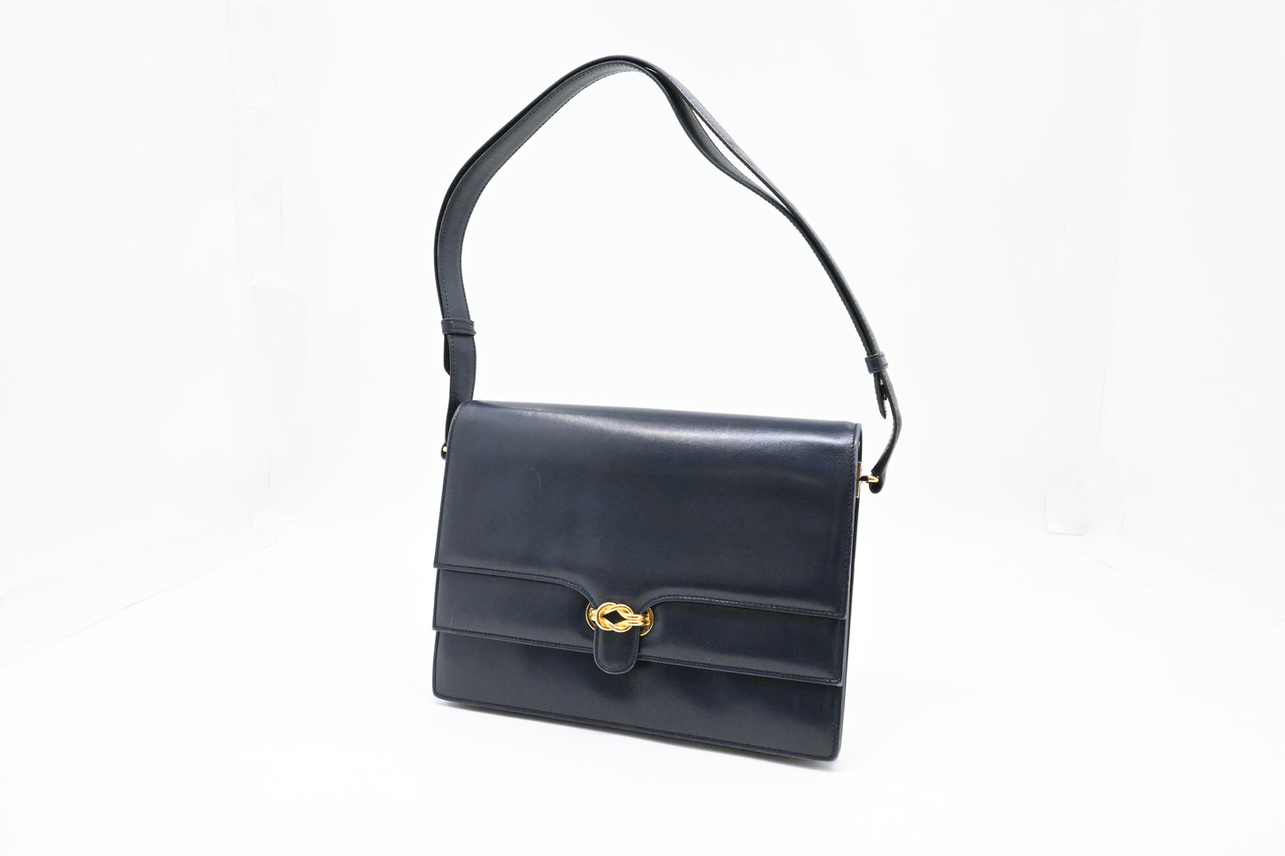 Gucci Shoulder Bag in Navy Blue Leather