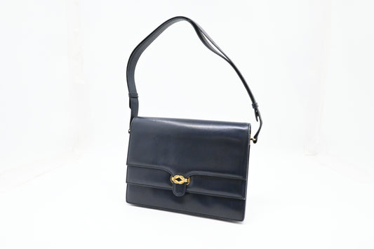 Gucci Shoulder Bag in Navy Blue Leather