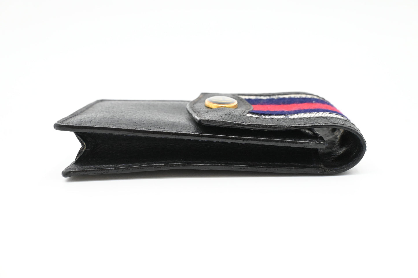 Gucci Cigarette Case in Navy Blue Canvas and Leather