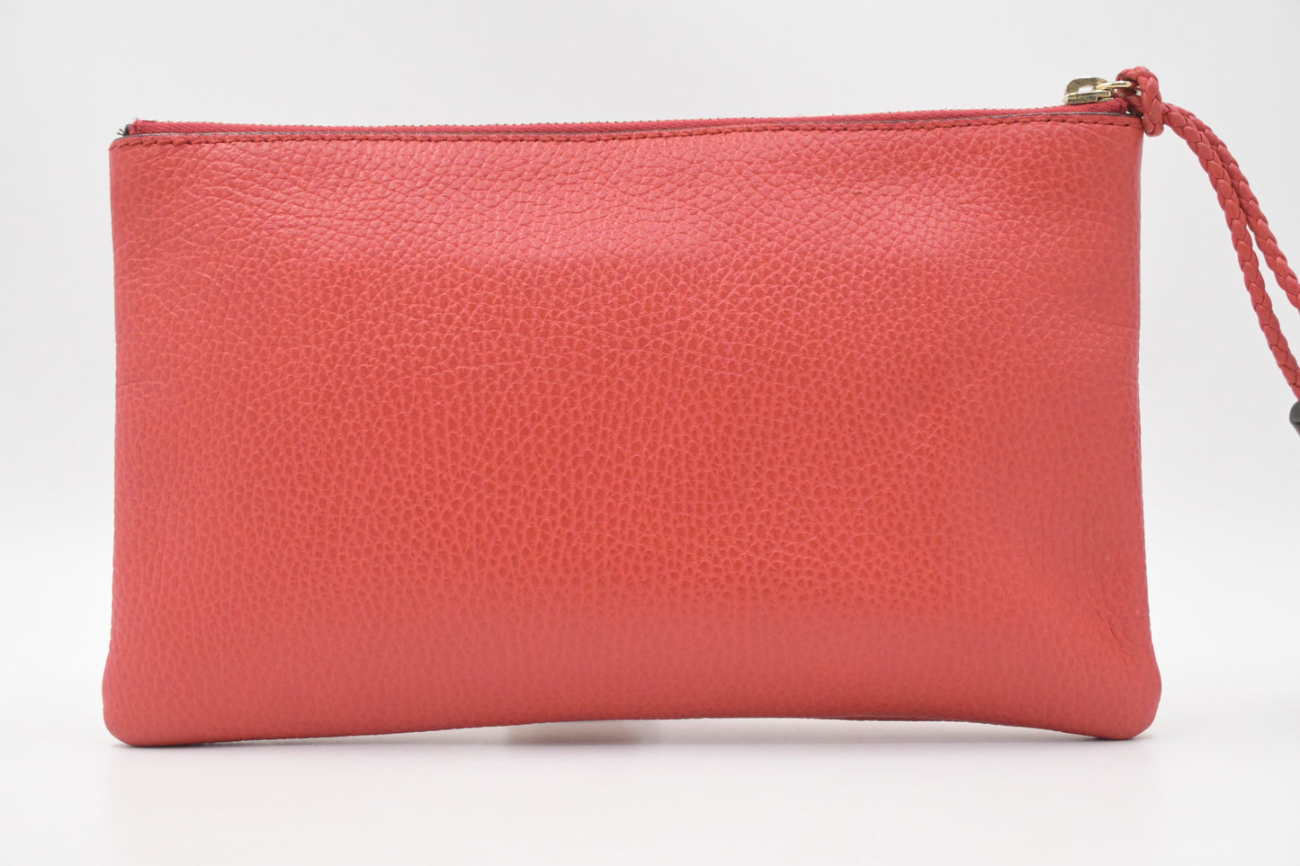 Gucci Bamboo Pouch in Red Orange Leather