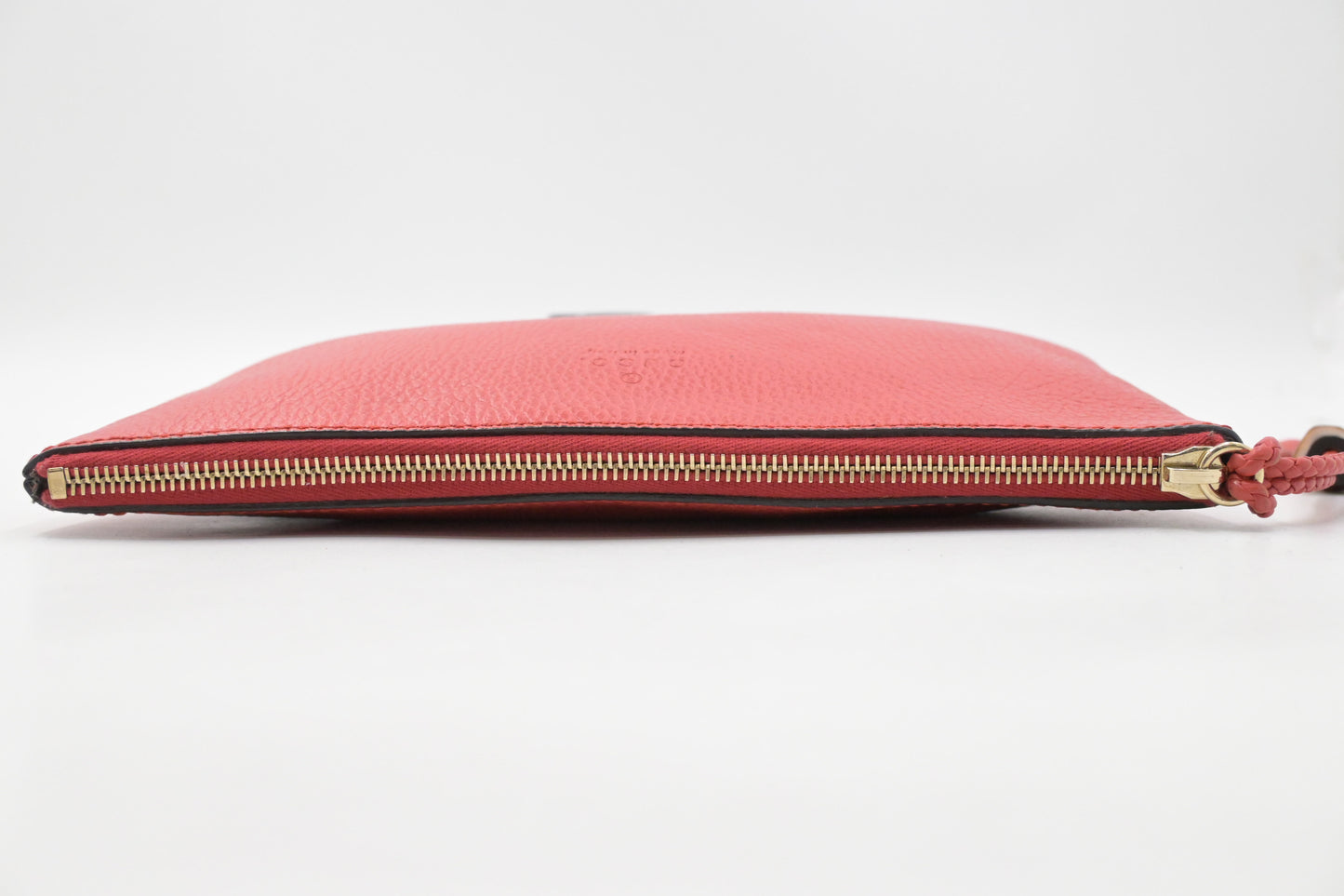 Gucci Bamboo Pouch in Red Orange Leather