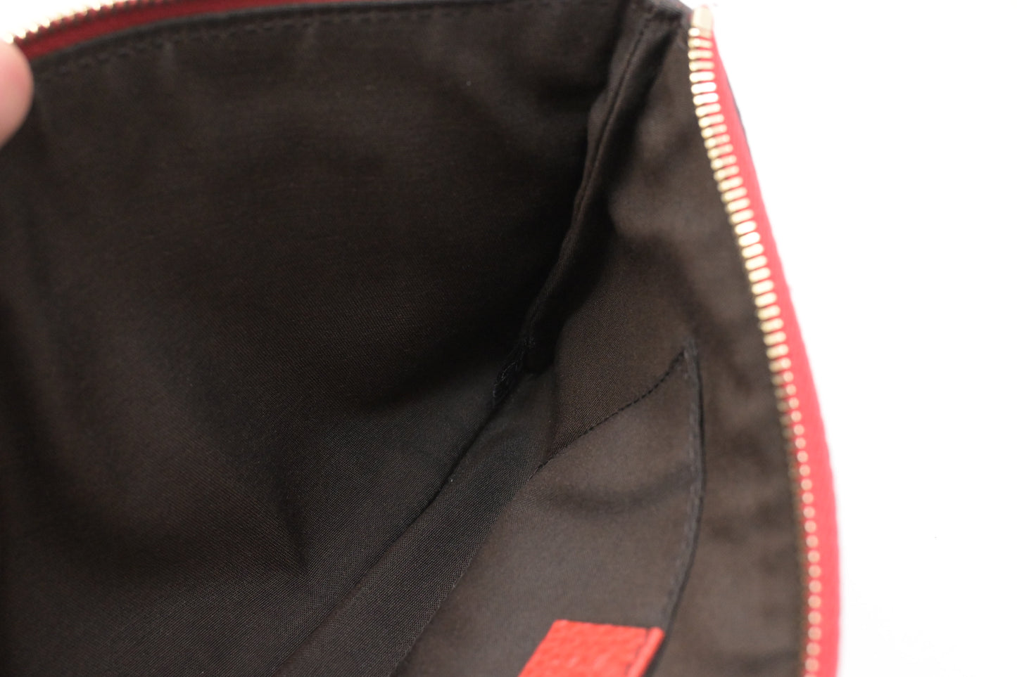 Gucci Bamboo Pouch in Red Orange Leather