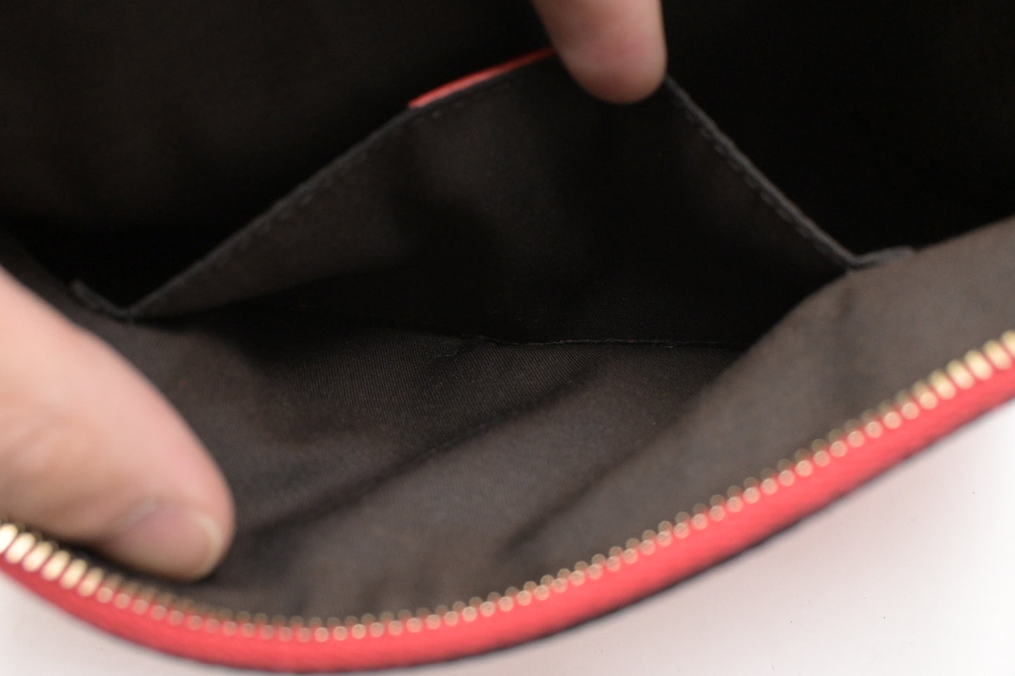 Gucci Bamboo Pouch in Red Orange Leather