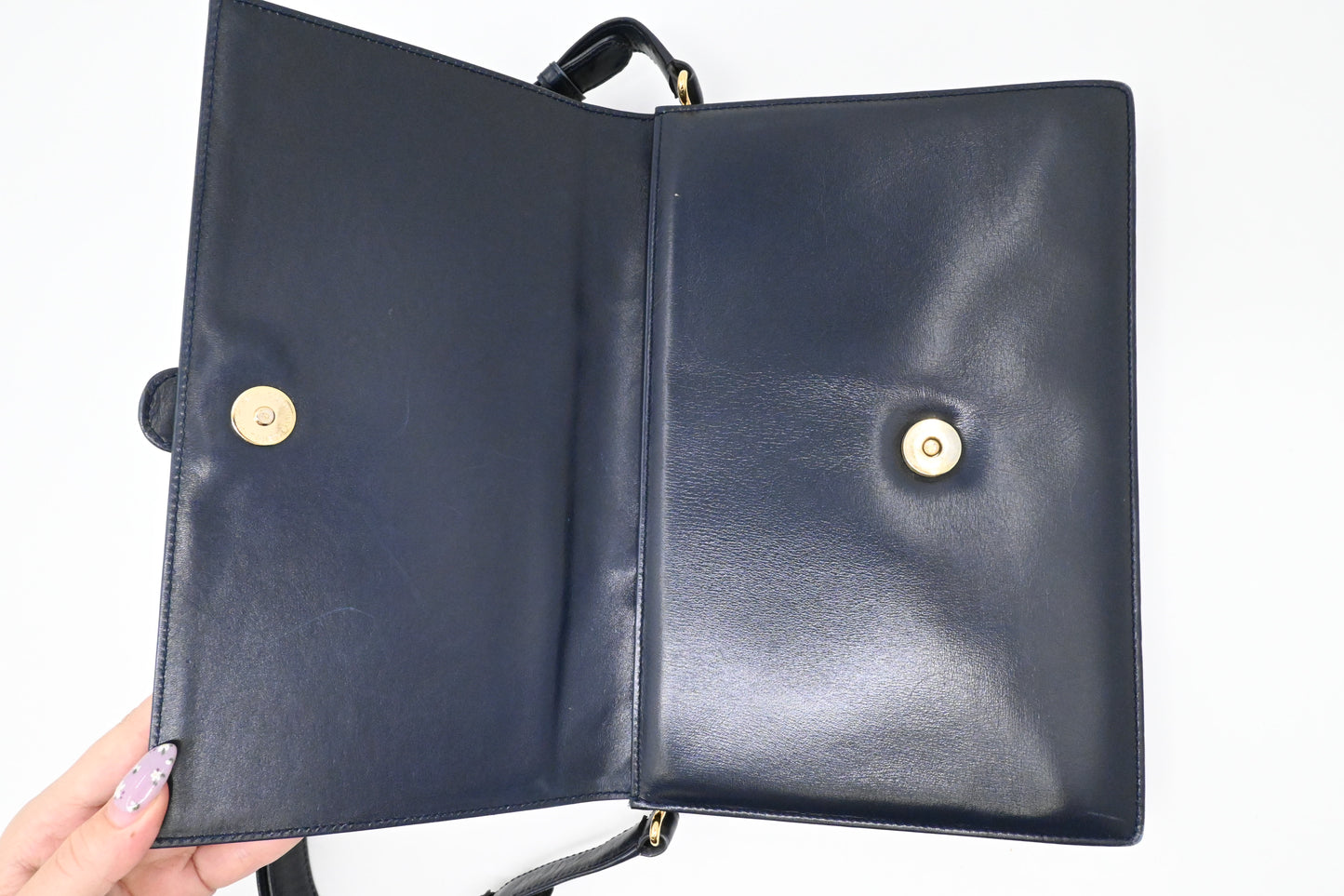 Gucci Shoulder Bag in Navy Blue Leather