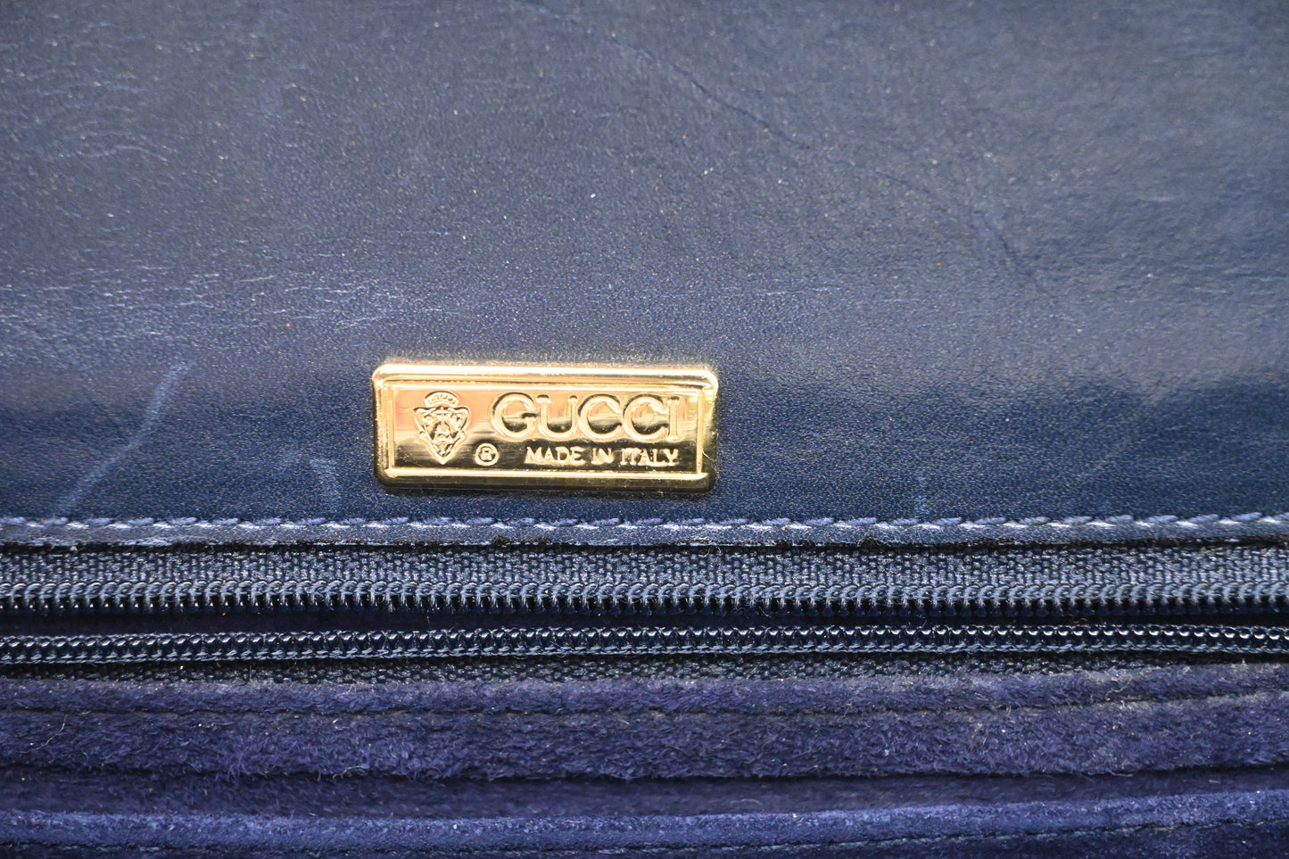Gucci Shoulder Bag in Navy Blue Leather
