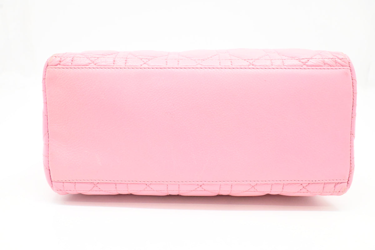 Dior Medium Lady Dior in Pink Cannage Leather
