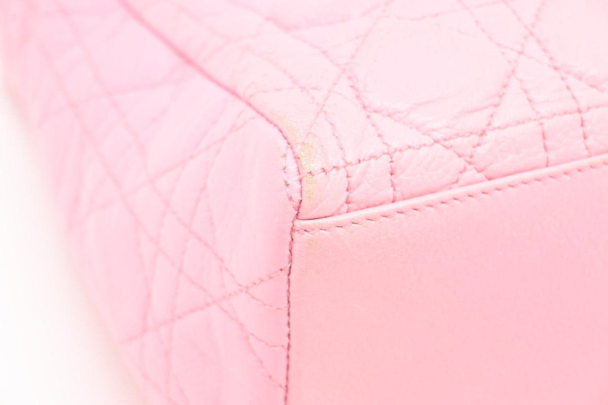 Dior Medium Lady Dior in Pink Cannage Leather