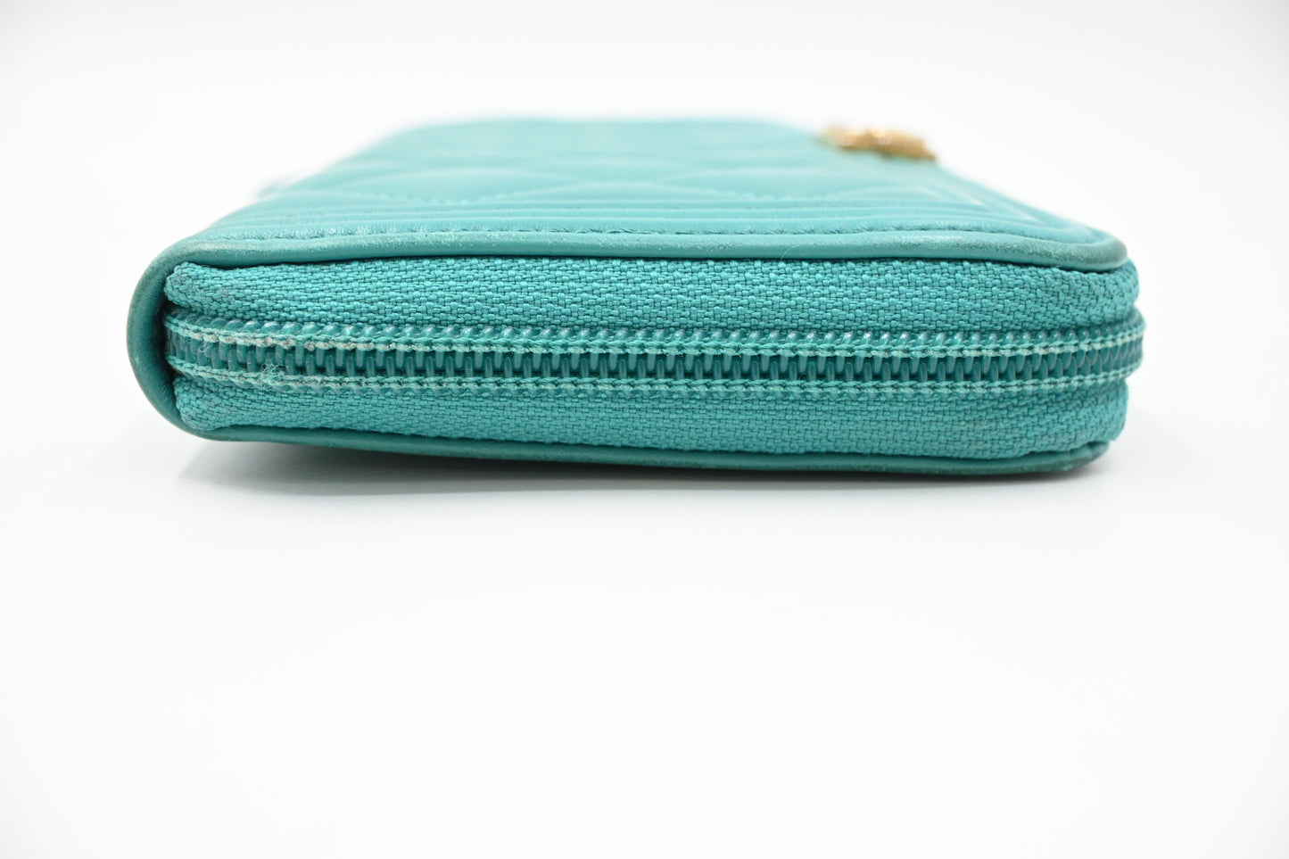 Chanel Boy Long Zippy in Teal Leather