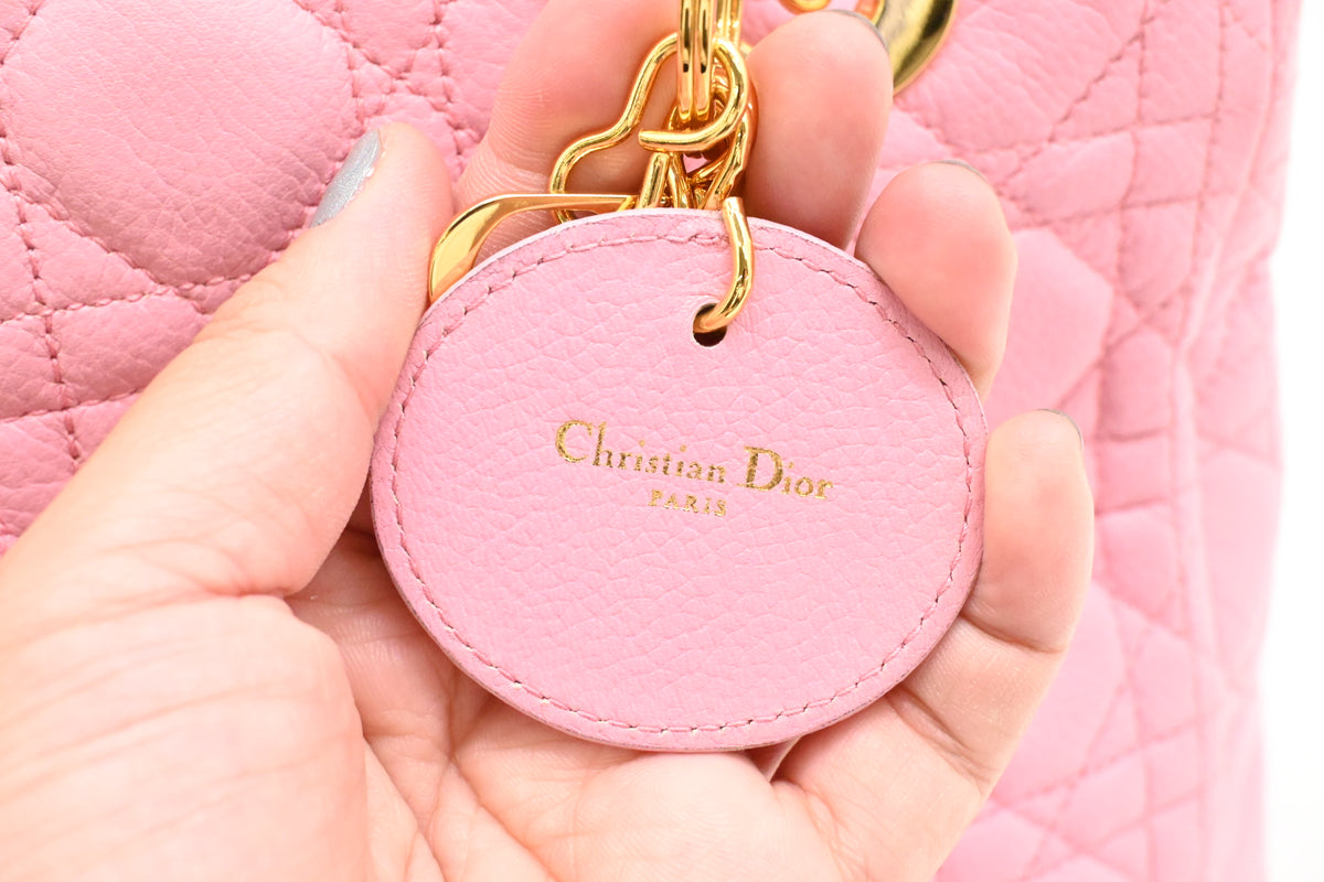 Dior Medium Lady Dior in Pink Cannage Leather