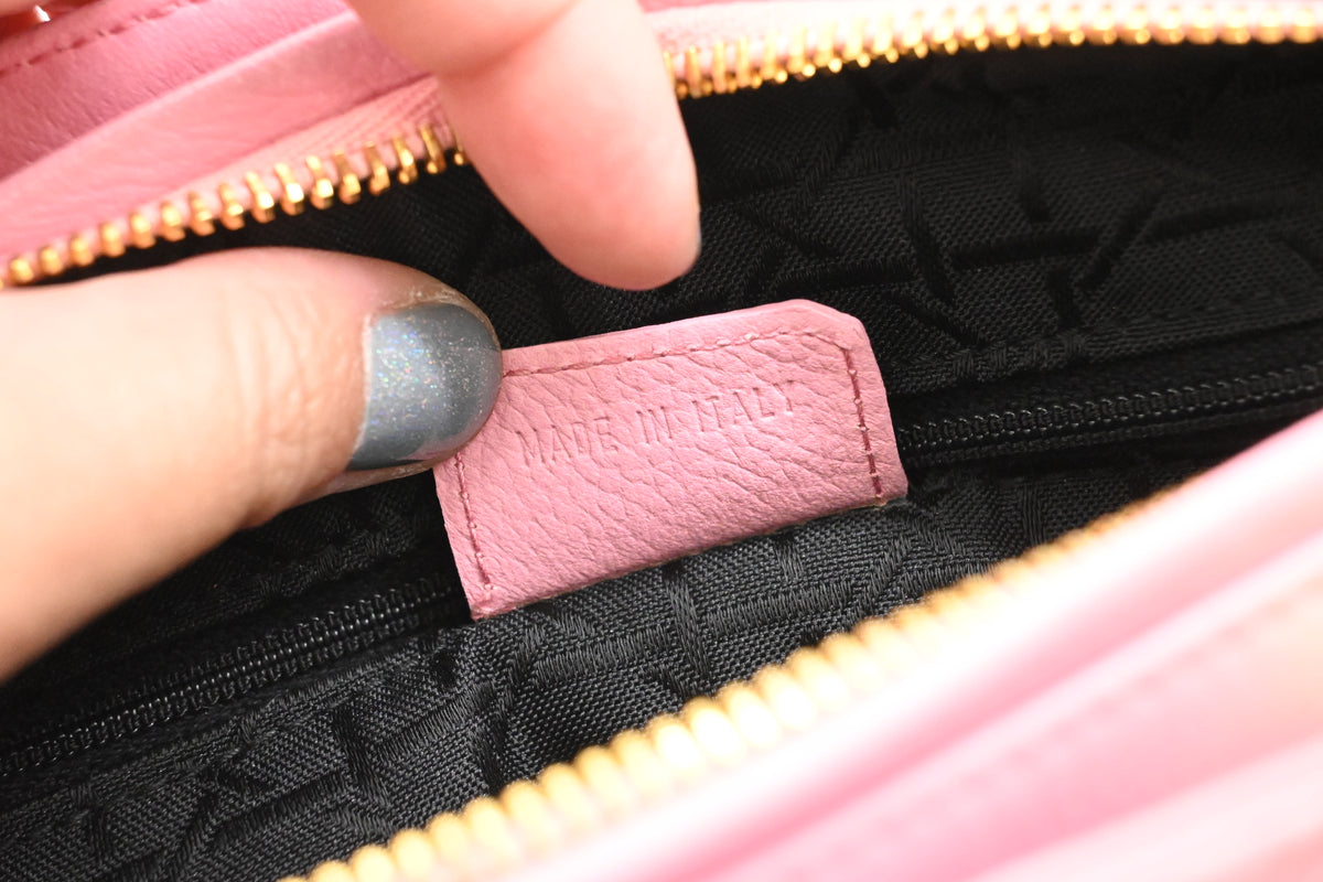 Dior Medium Lady Dior in Pink Cannage Leather