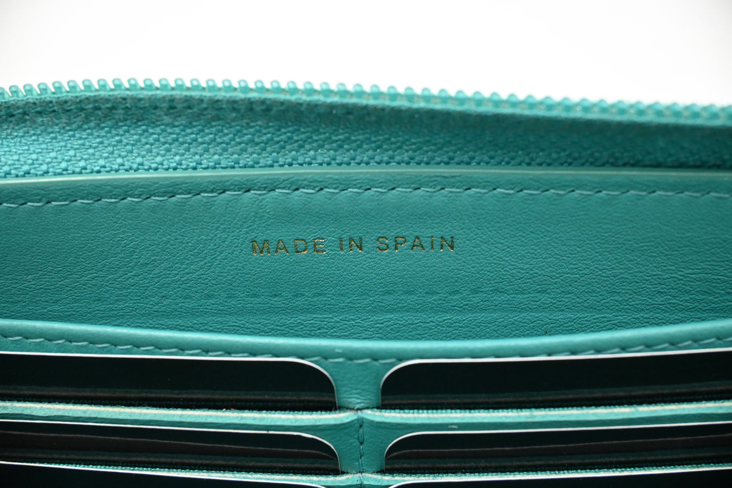 Chanel Boy Long Zippy in Teal Leather