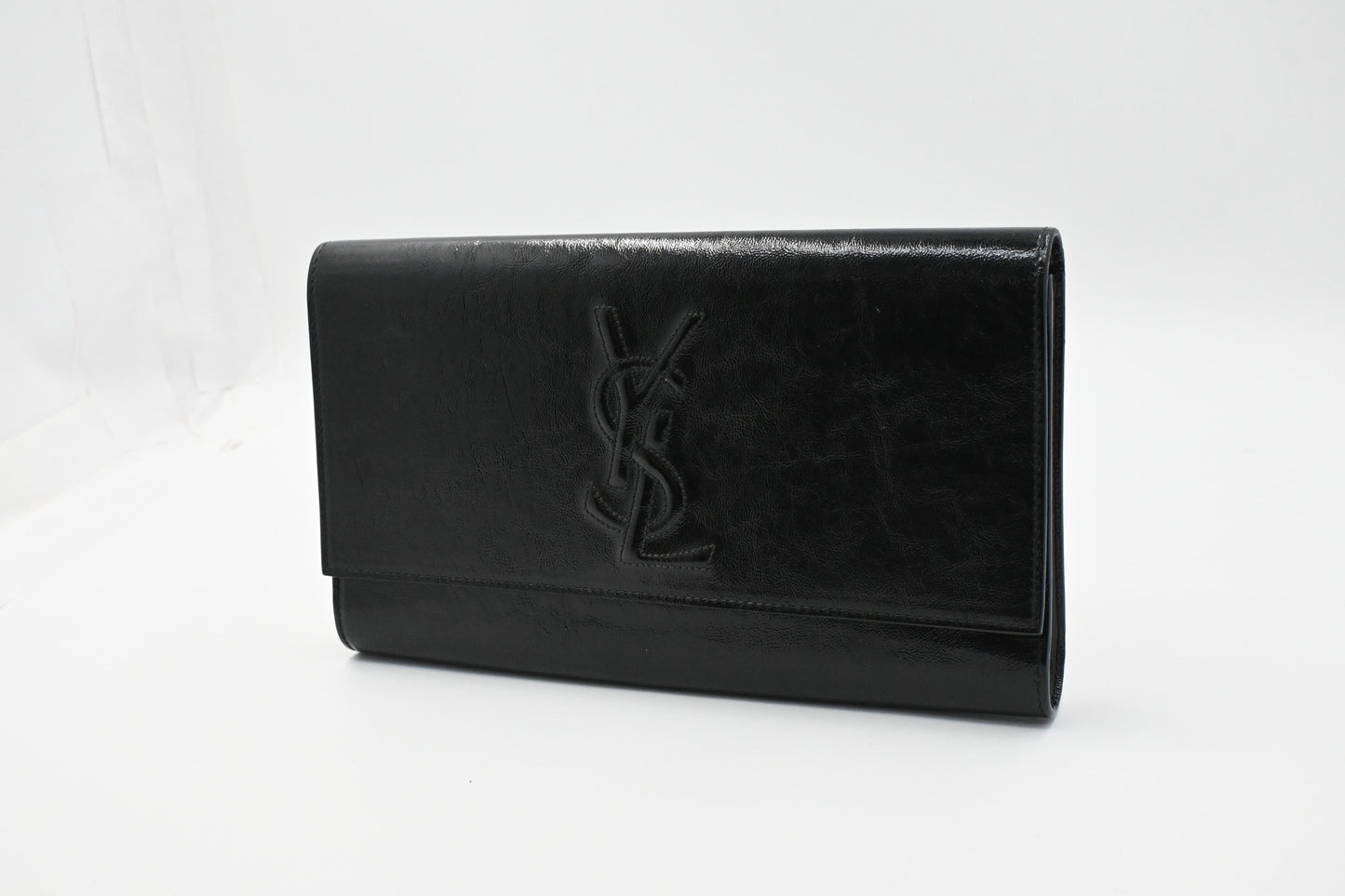 YSL Saint Laurent Clutch in Black Patent Leather