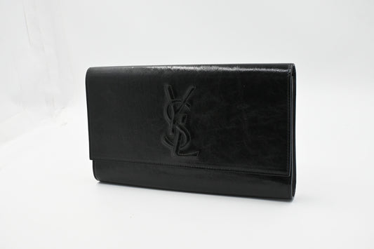 YSL Saint Laurent Clutch in Black Patent Leather