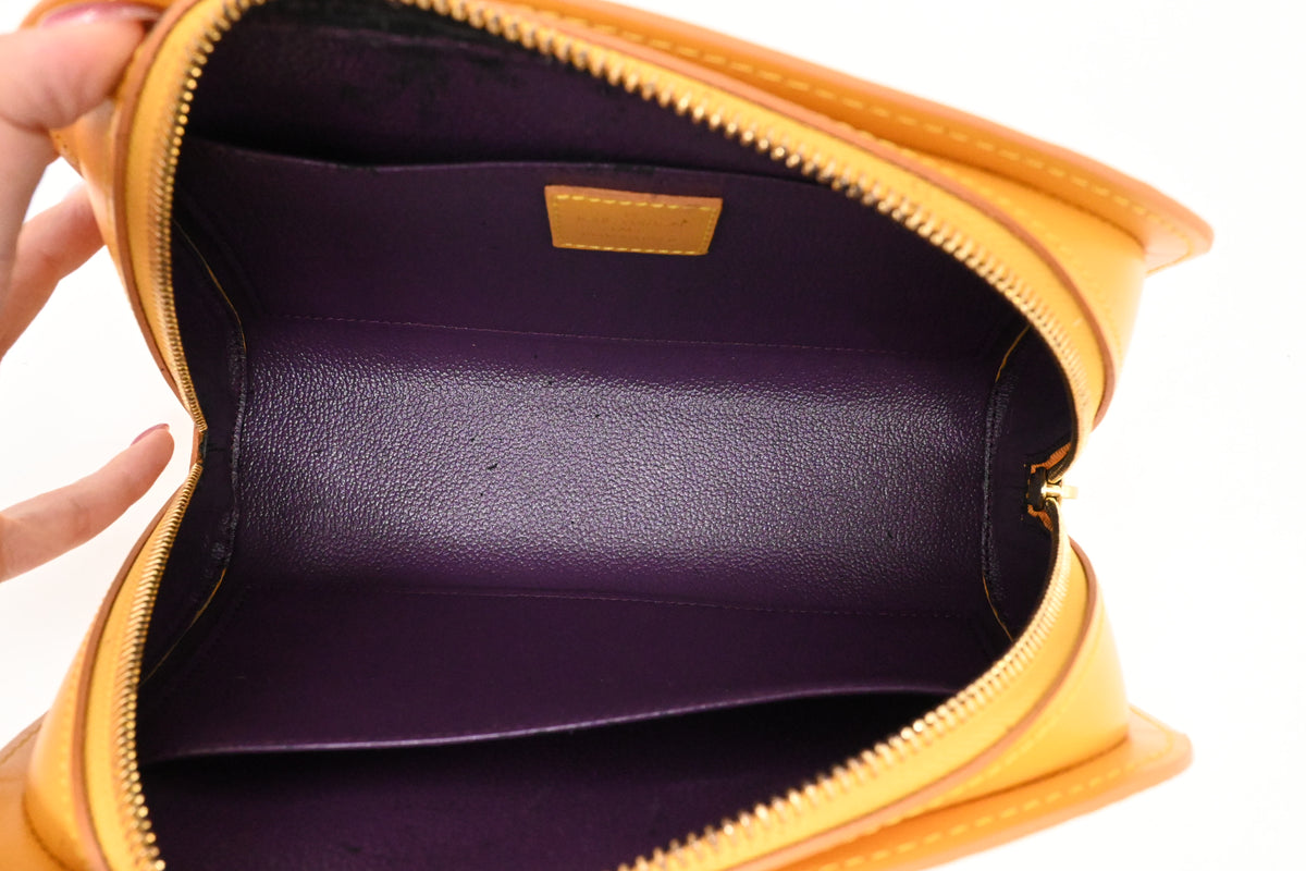 Louis Vuitton Dauphine PM Pouch in Yellow Epi Leather