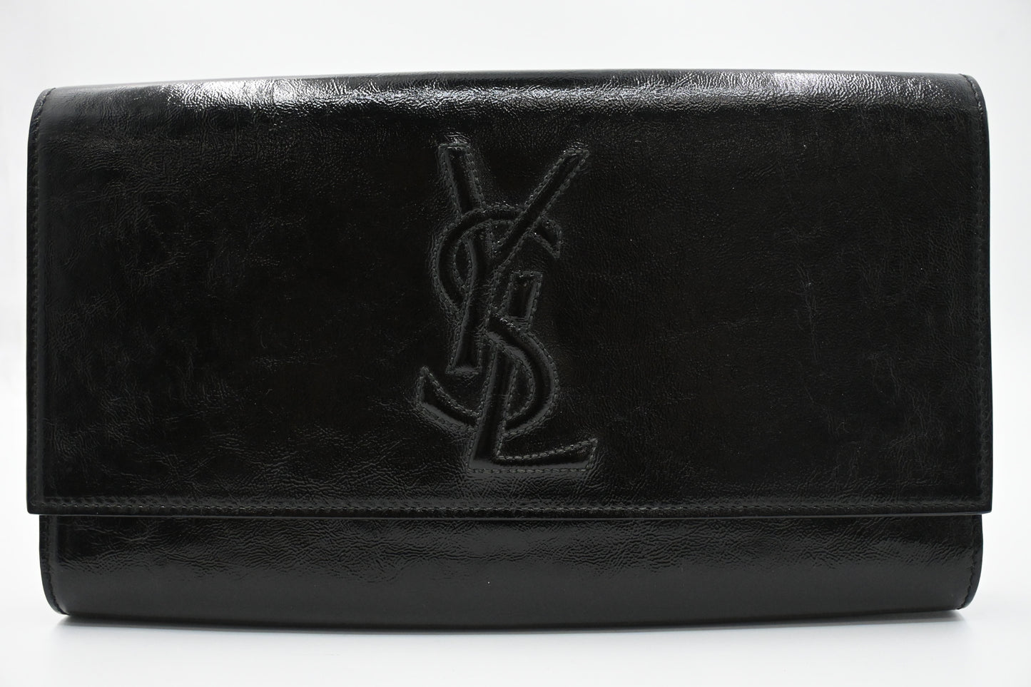 YSL Saint Laurent Clutch in Black Patent Leather