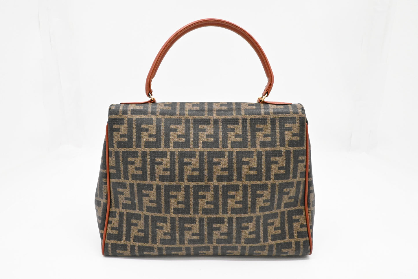 Fendi Top Handle 2-Way Bag in Zucca Coated Canvas