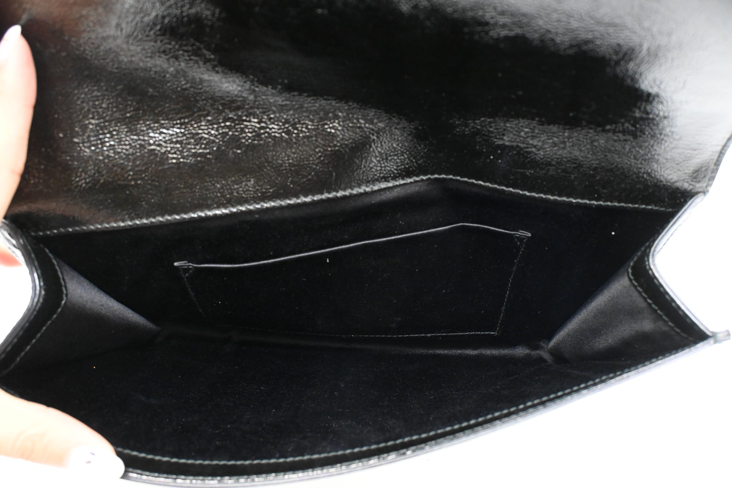 YSL Saint Laurent Clutch in Black Patent Leather
