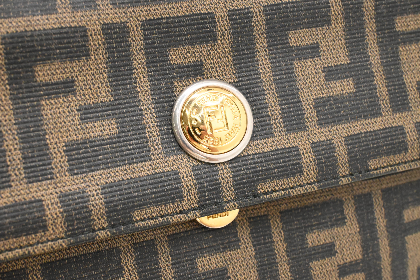 Fendi Top Handle 2-Way Bag in Zucca Coated Canvas