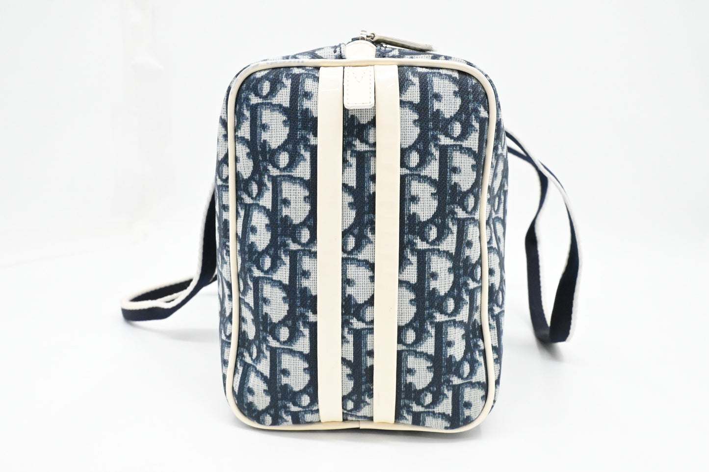 Dior Boston Bag in Navy Blue Oblique Coated Canvas