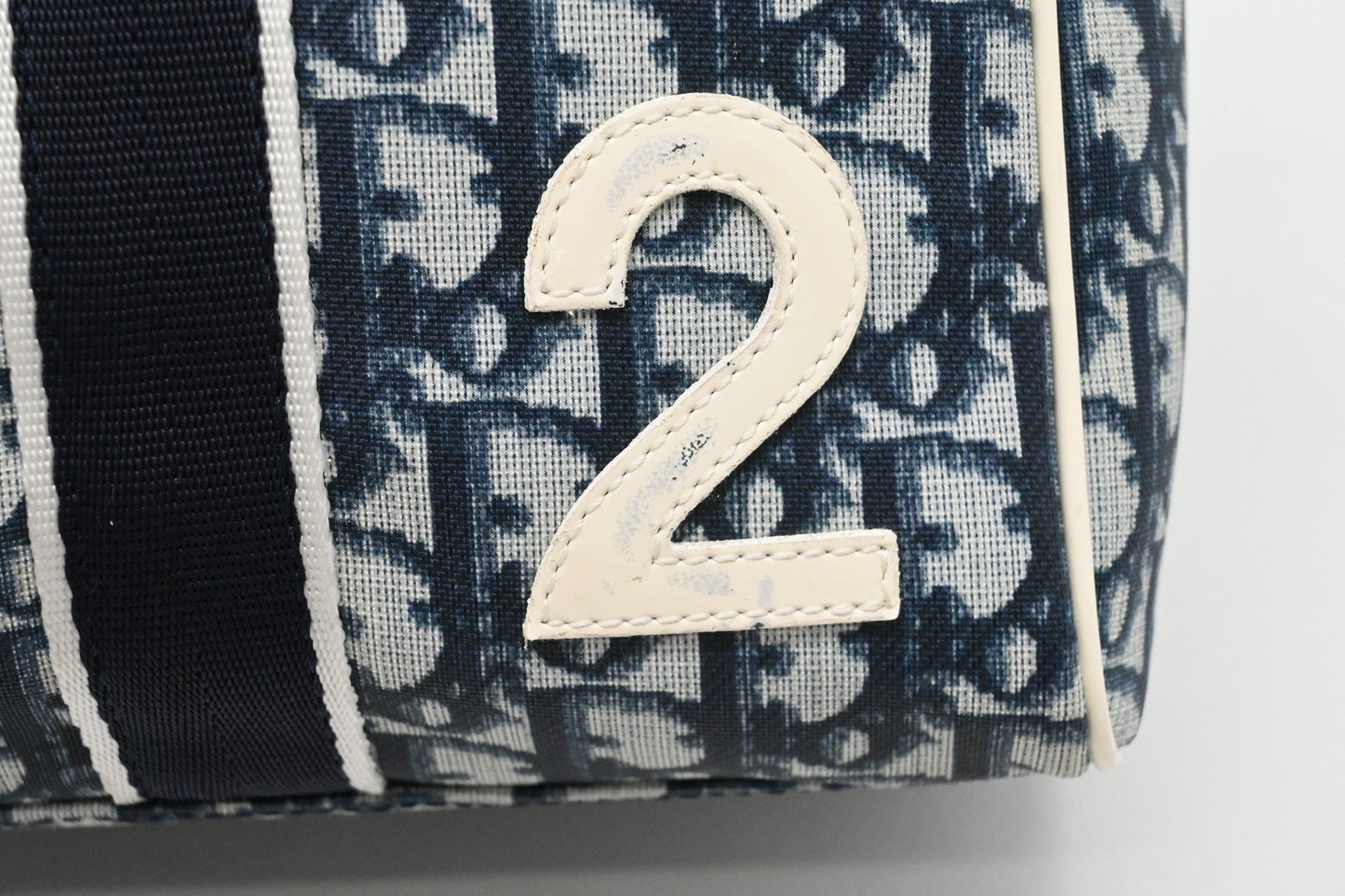 Dior Boston Bag in Navy Blue Oblique Coated Canvas