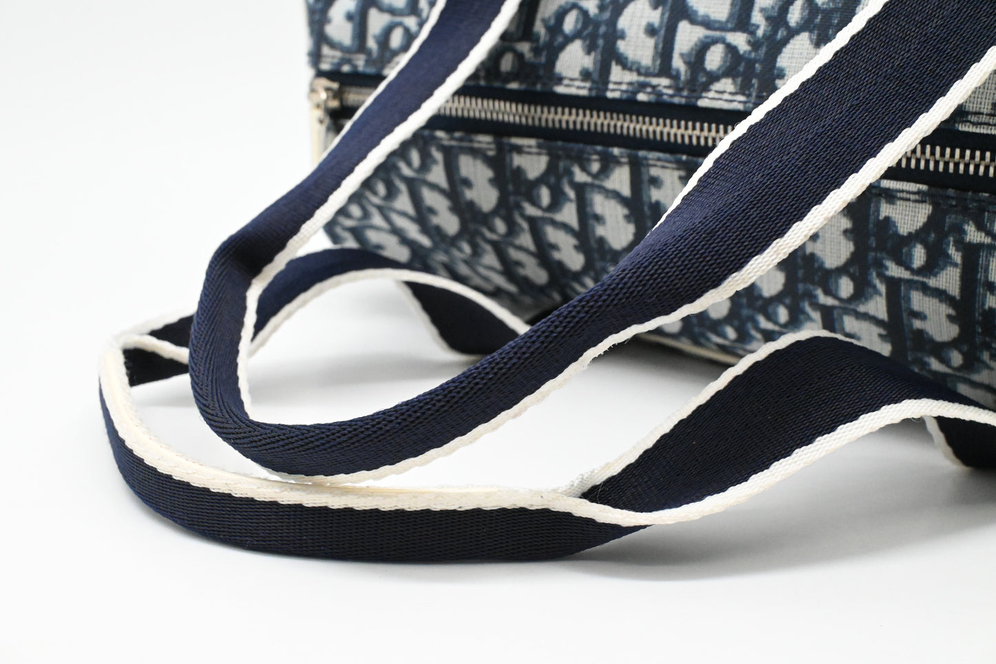 Dior Boston Bag in Navy Blue Oblique Coated Canvas