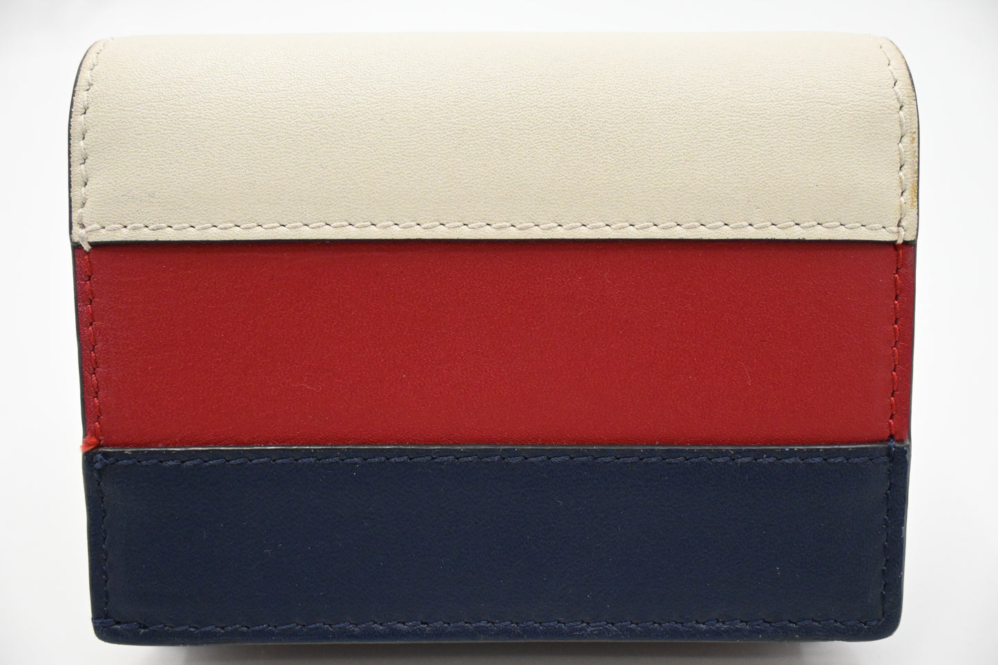 Gucci Queen Margaret Compact Wallet in White, Red and Blue Leather