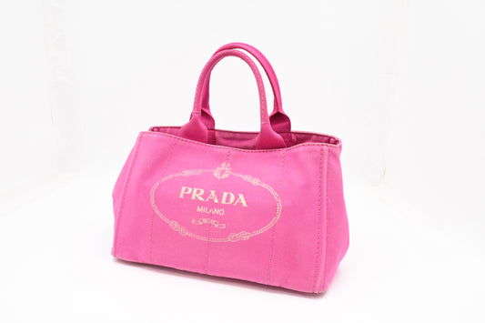 Prada Canapa Tote in Pink Canvas