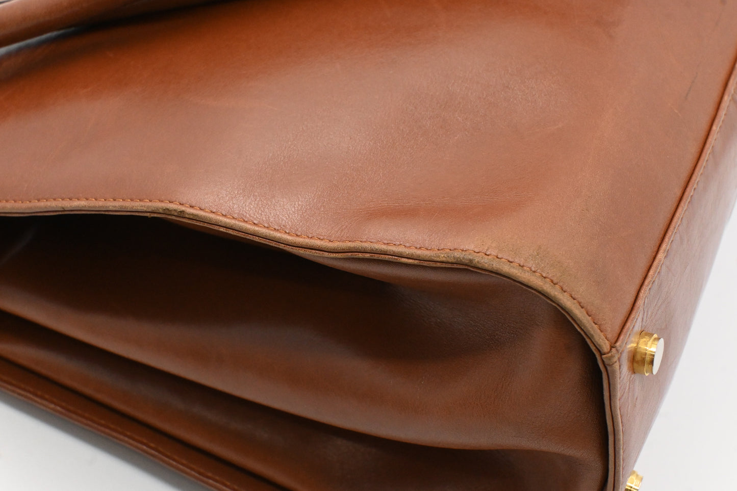 Ferragamo Gancini Shoulder Bag in Brown Leather