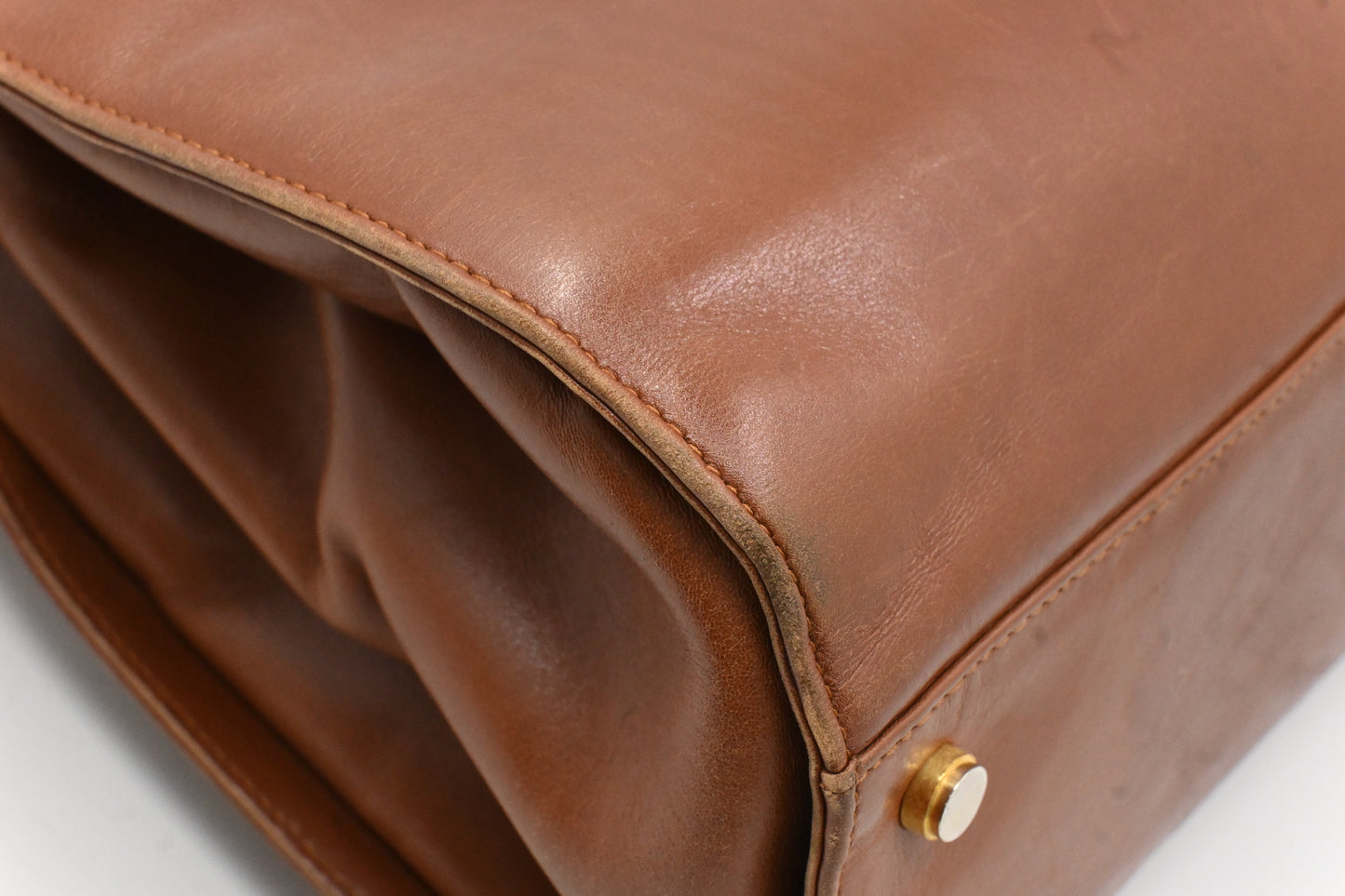 Ferragamo Gancini Shoulder Bag in Brown Leather