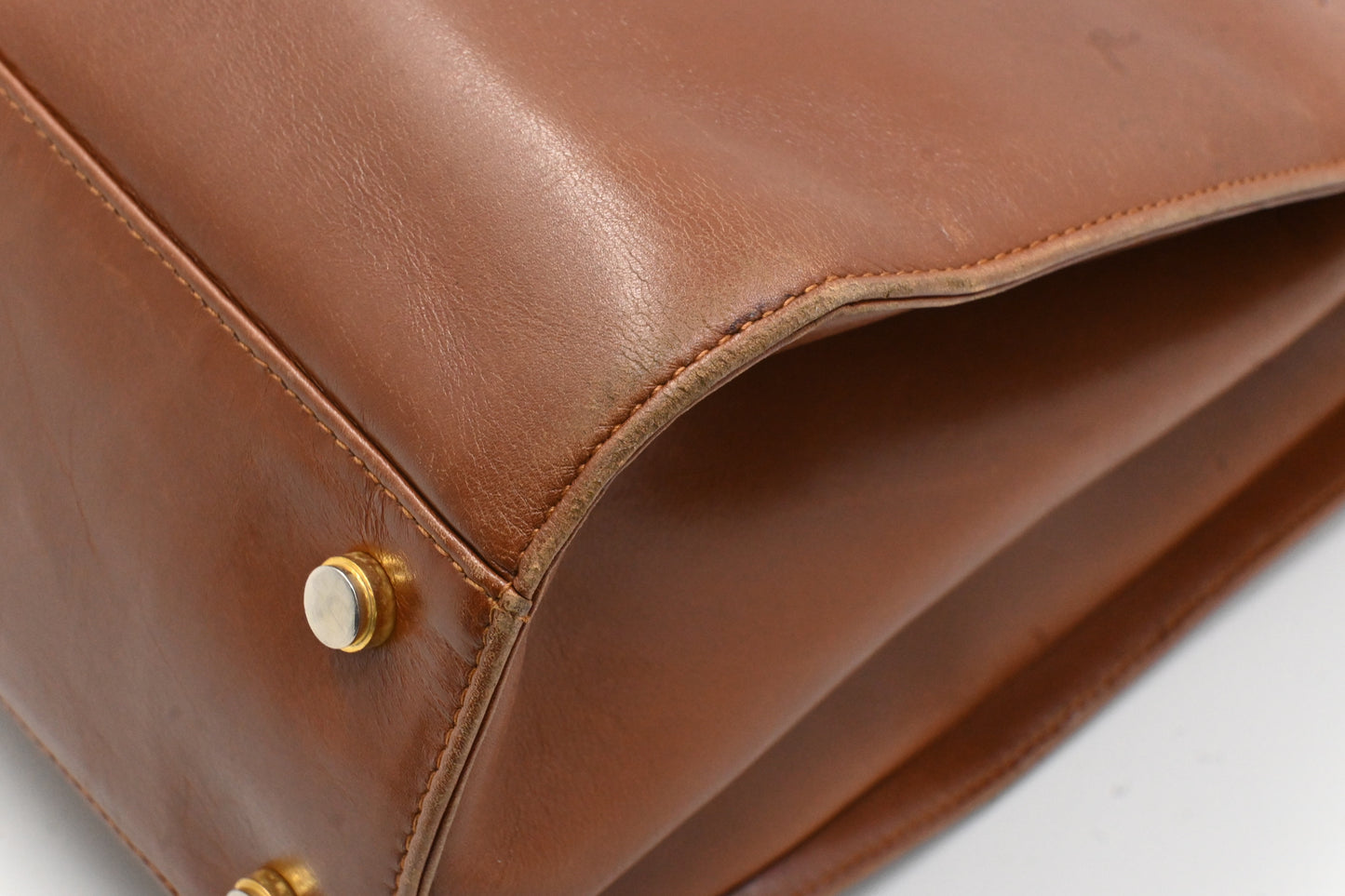 Ferragamo Gancini Shoulder Bag in Brown Leather