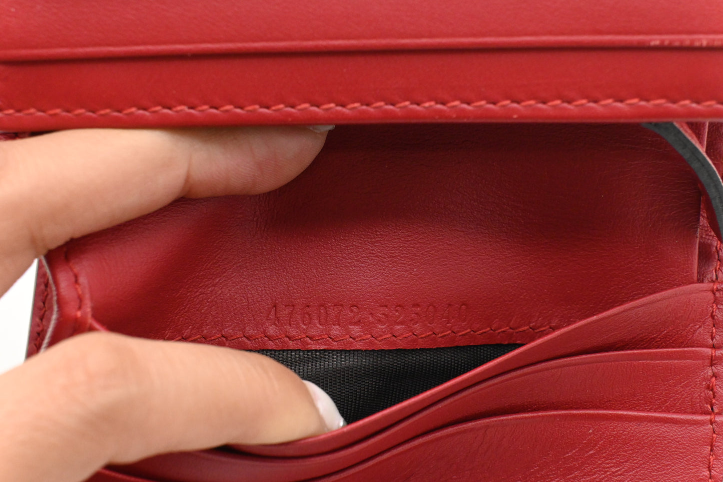 Gucci Queen Margaret Compact Wallet in White, Red and Blue Leather