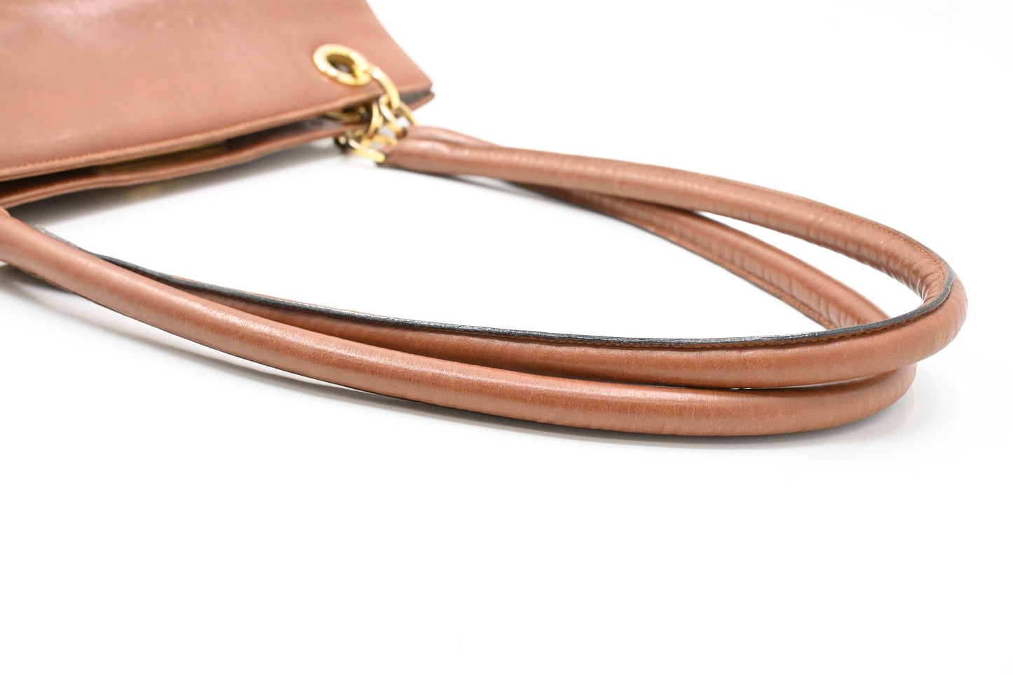 Ferragamo Gancini Shoulder Bag in Brown Leather