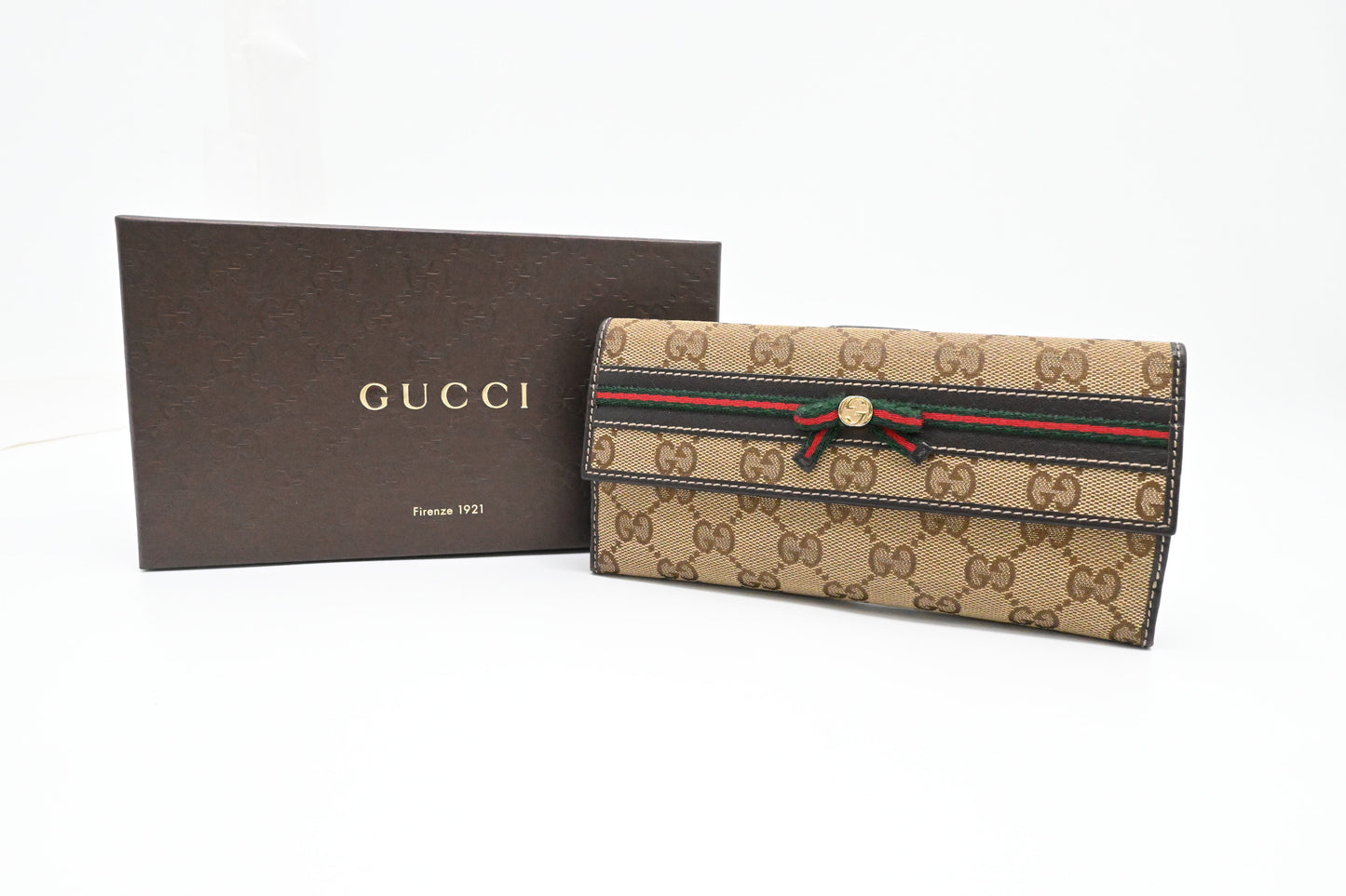 Gucci Long Wallet in Brown Canvas