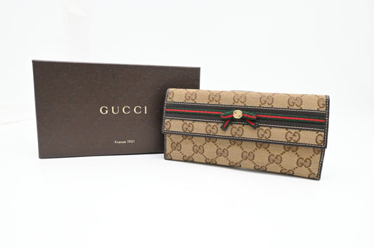 Gucci Long Wallet in Brown Canvas