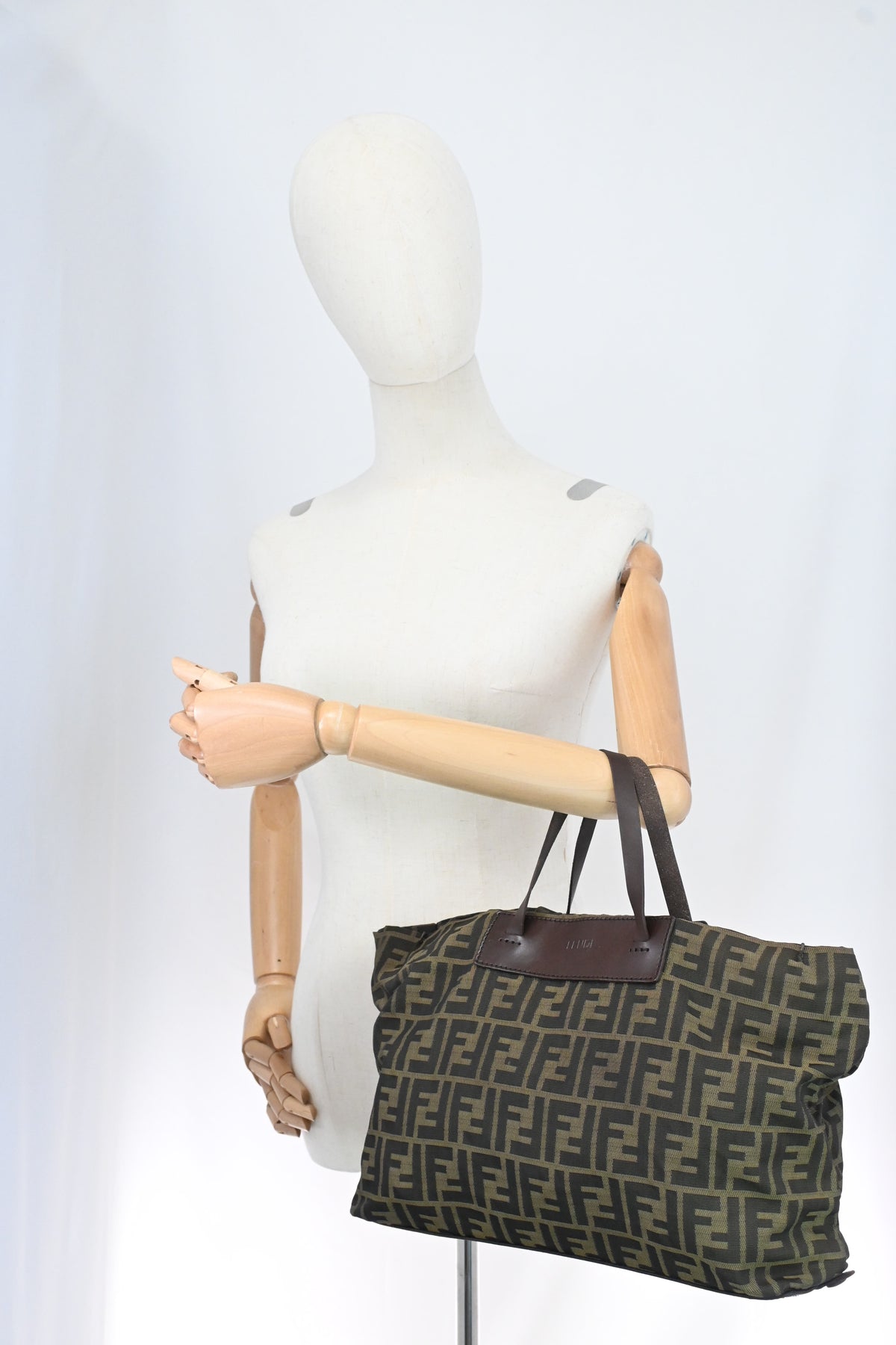 Fendi Foldable Handbag in Zucca Canvas
