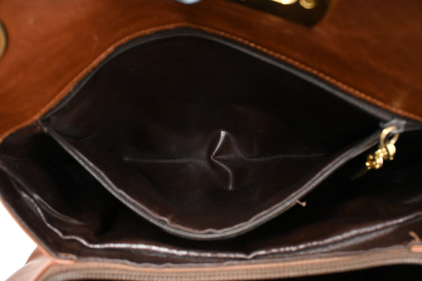 Ferragamo Gancini Shoulder Bag in Brown Leather