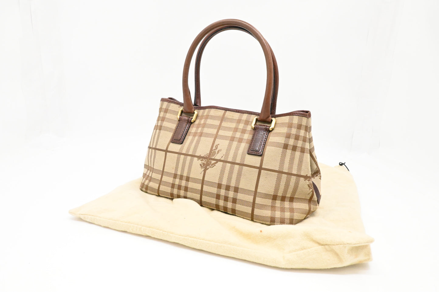 Burberry Handbag in Brown Checked Canvas