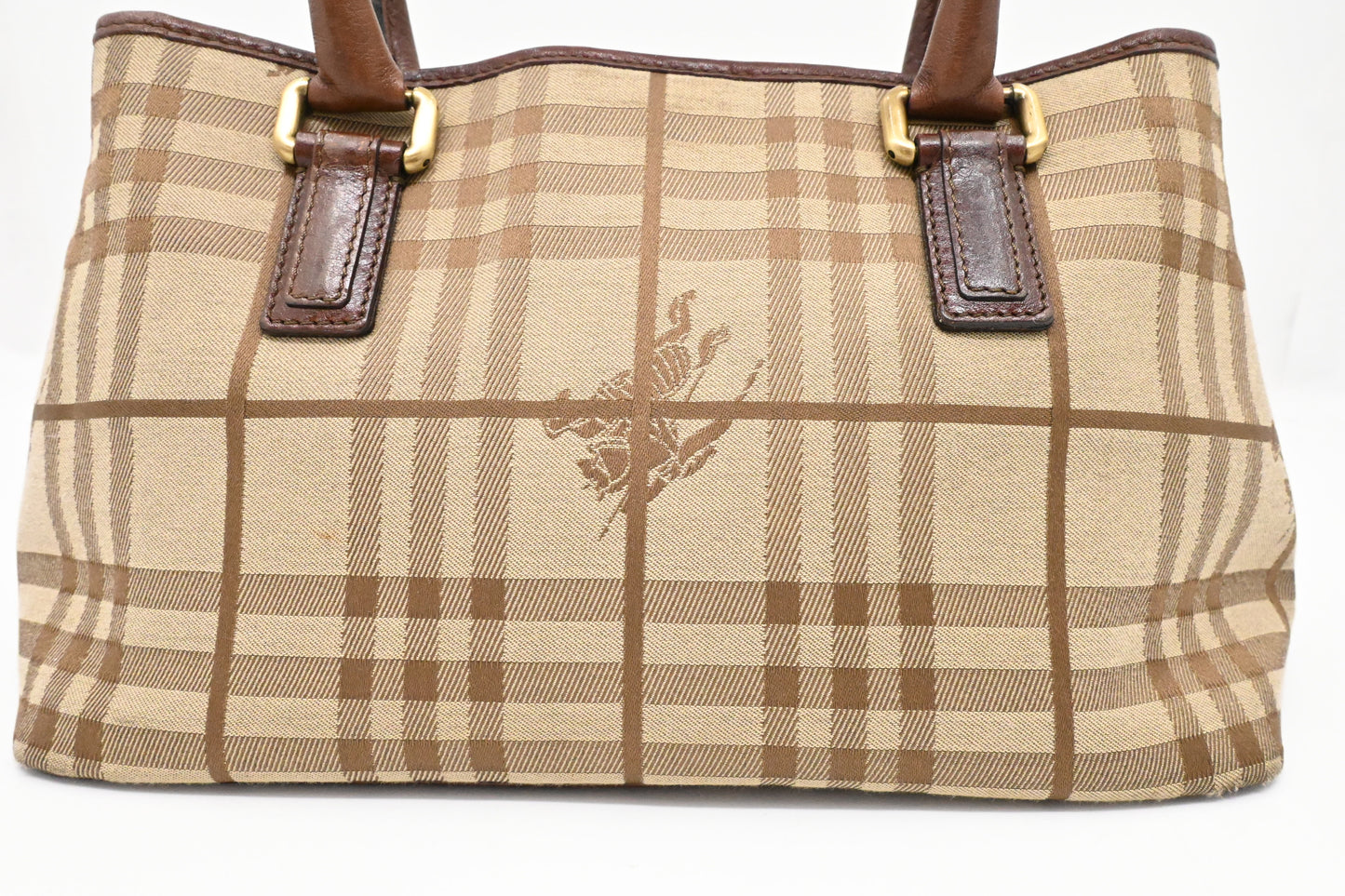 Burberry Handbag in Brown Checked Canvas